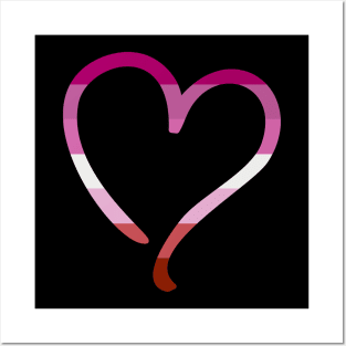 Lesbian Pride Flag Heart Posters and Art